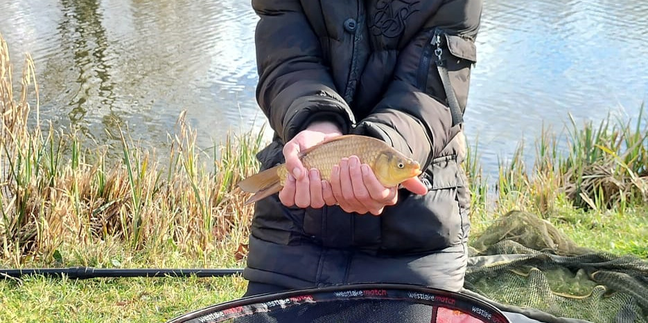 Man holding common carp